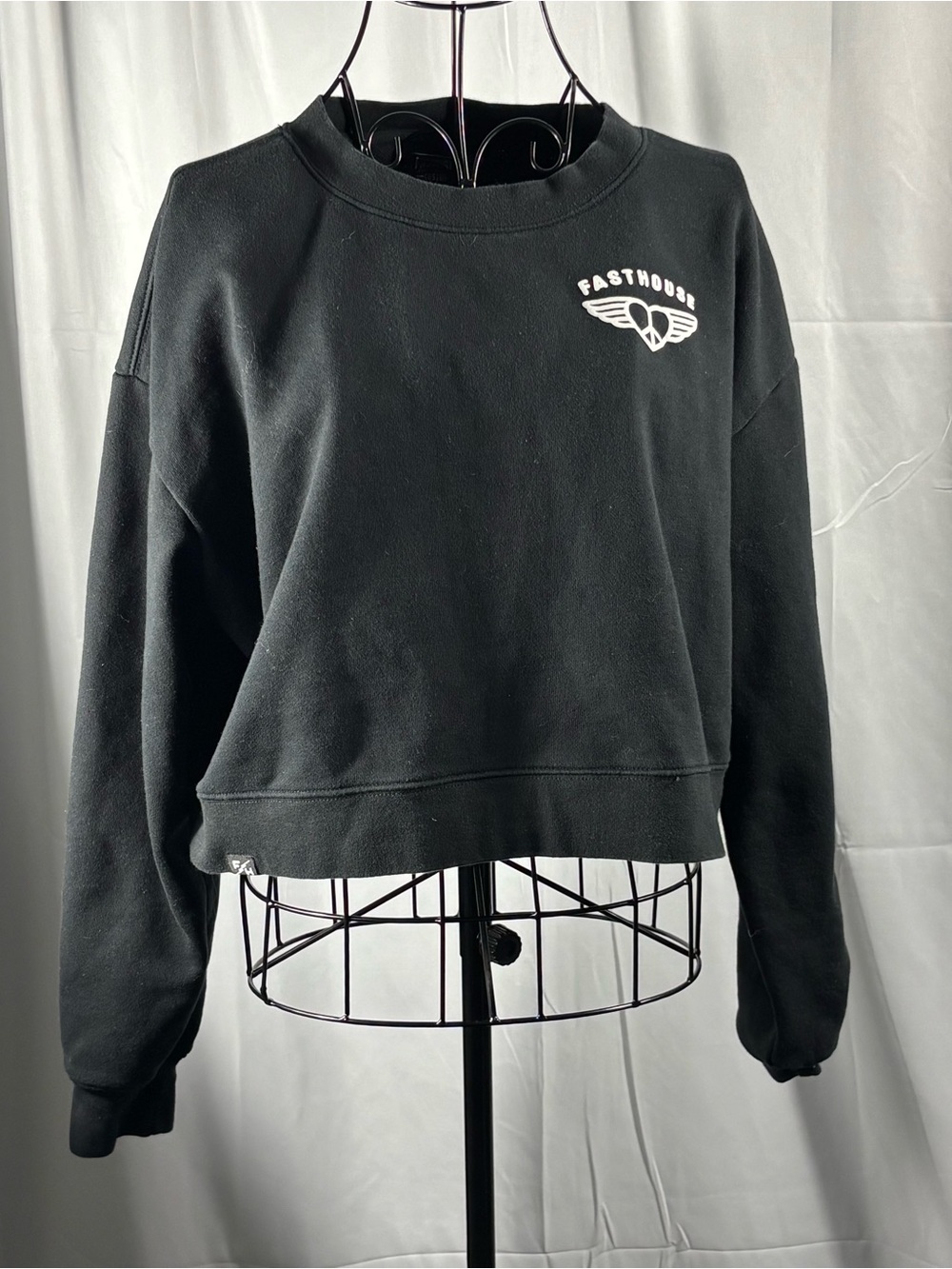 Fasthouse Black Cropped Crew Sweatshirt